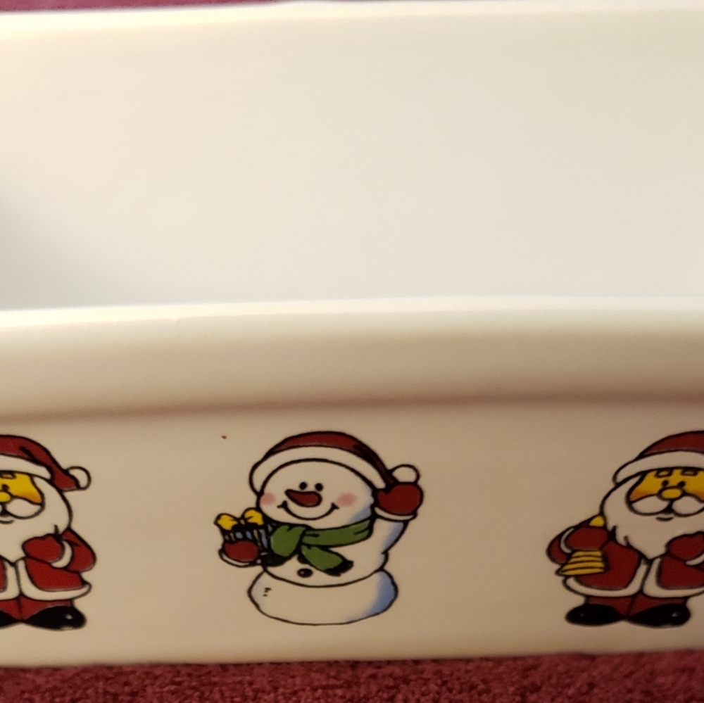 Set of 2 Heavy Stoneware Holiday Baking Mini Loaf Dishes